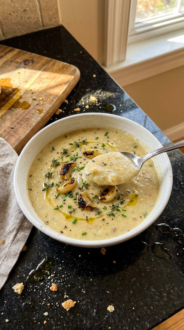 Roasted Garlic Potato Soup