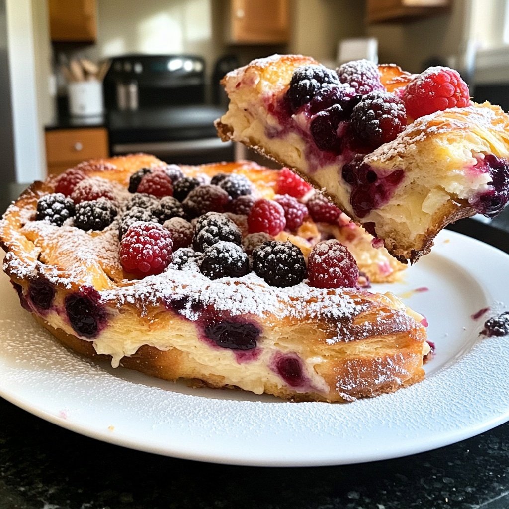 Festive Berry Croissant French Toast Bake​