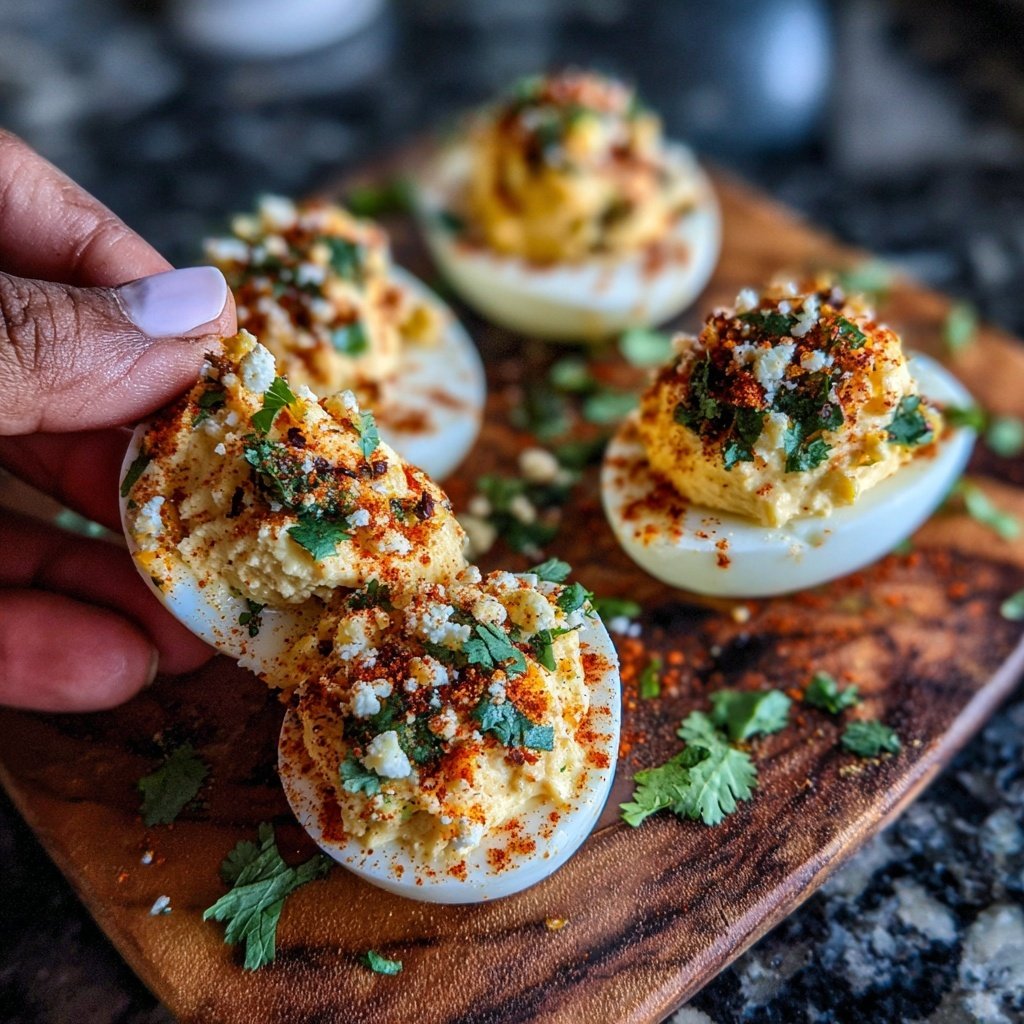 Mexican Street Corn Deviled Eggs