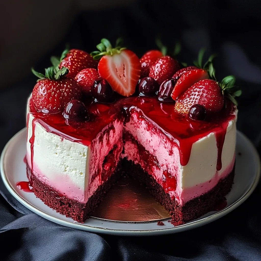Red Velvet Strawberry Cheesecake