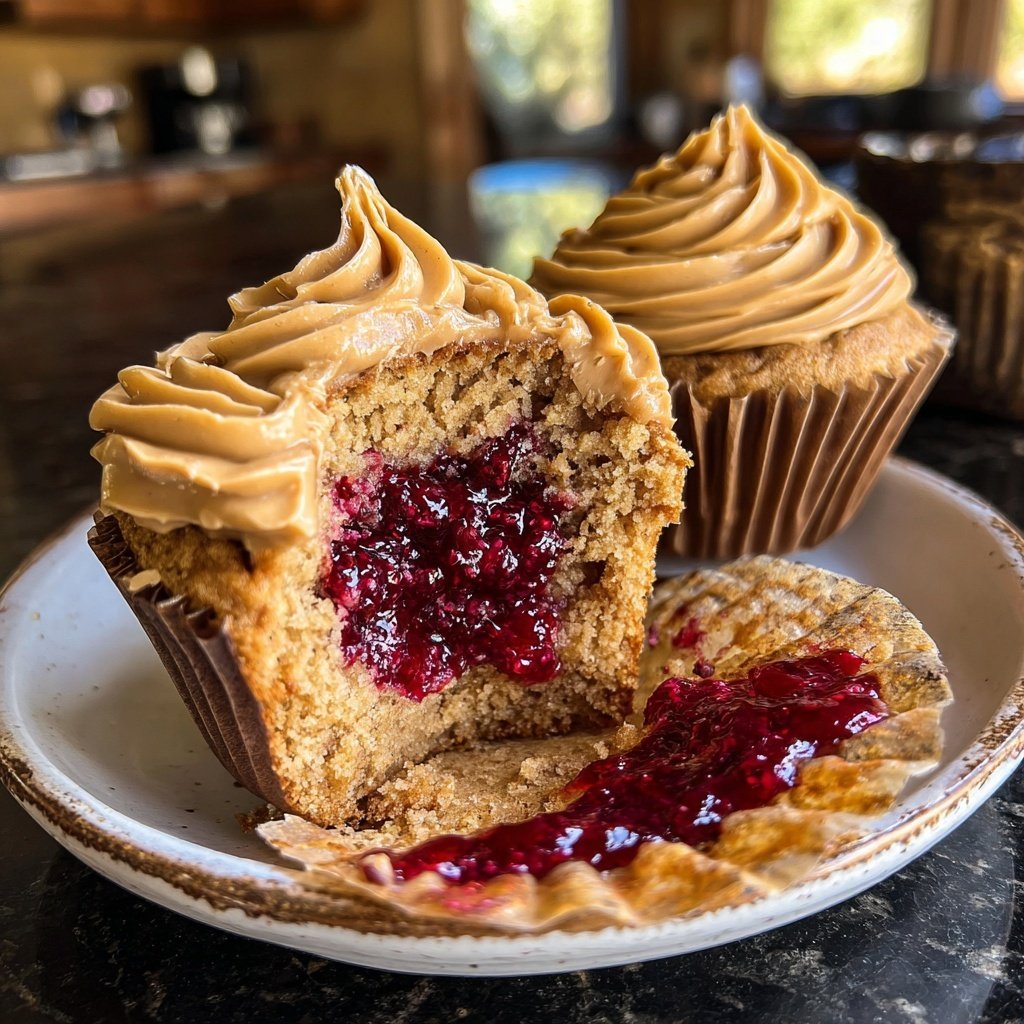 Peanut Butter & Jelly Cupcakes