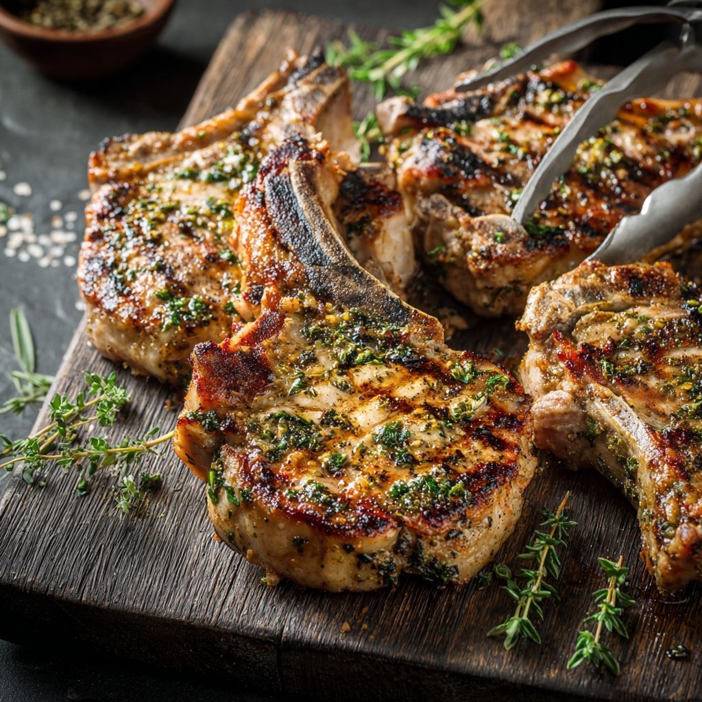 Garlic Herb Grilled Pork Chops