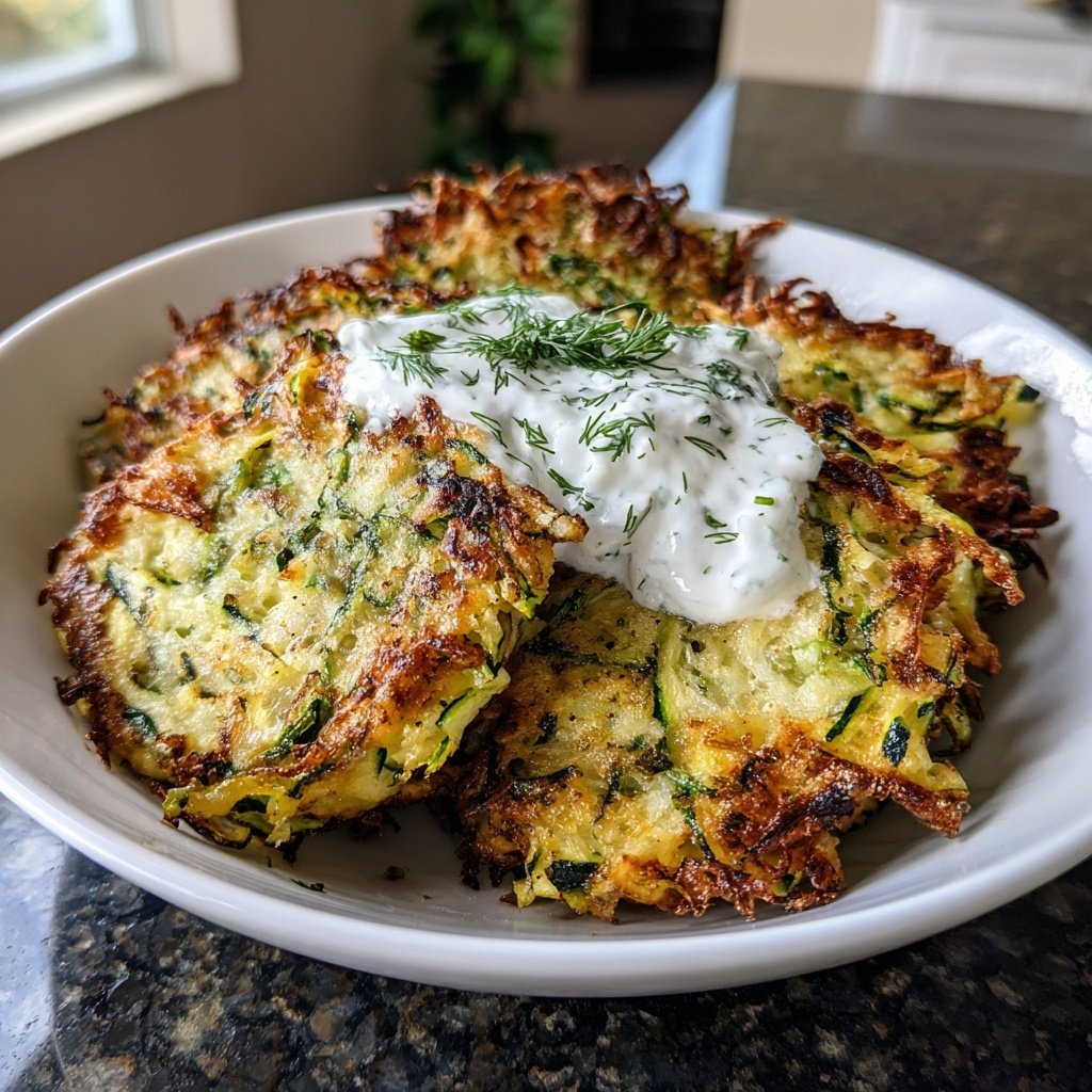 Zucchini Fritters with Tzatziki