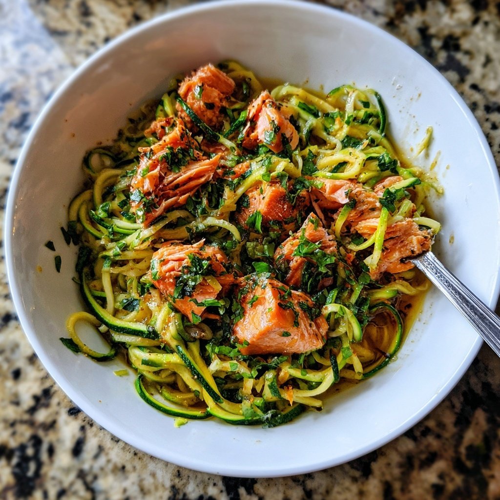 Zucchini Noodles with Salmon