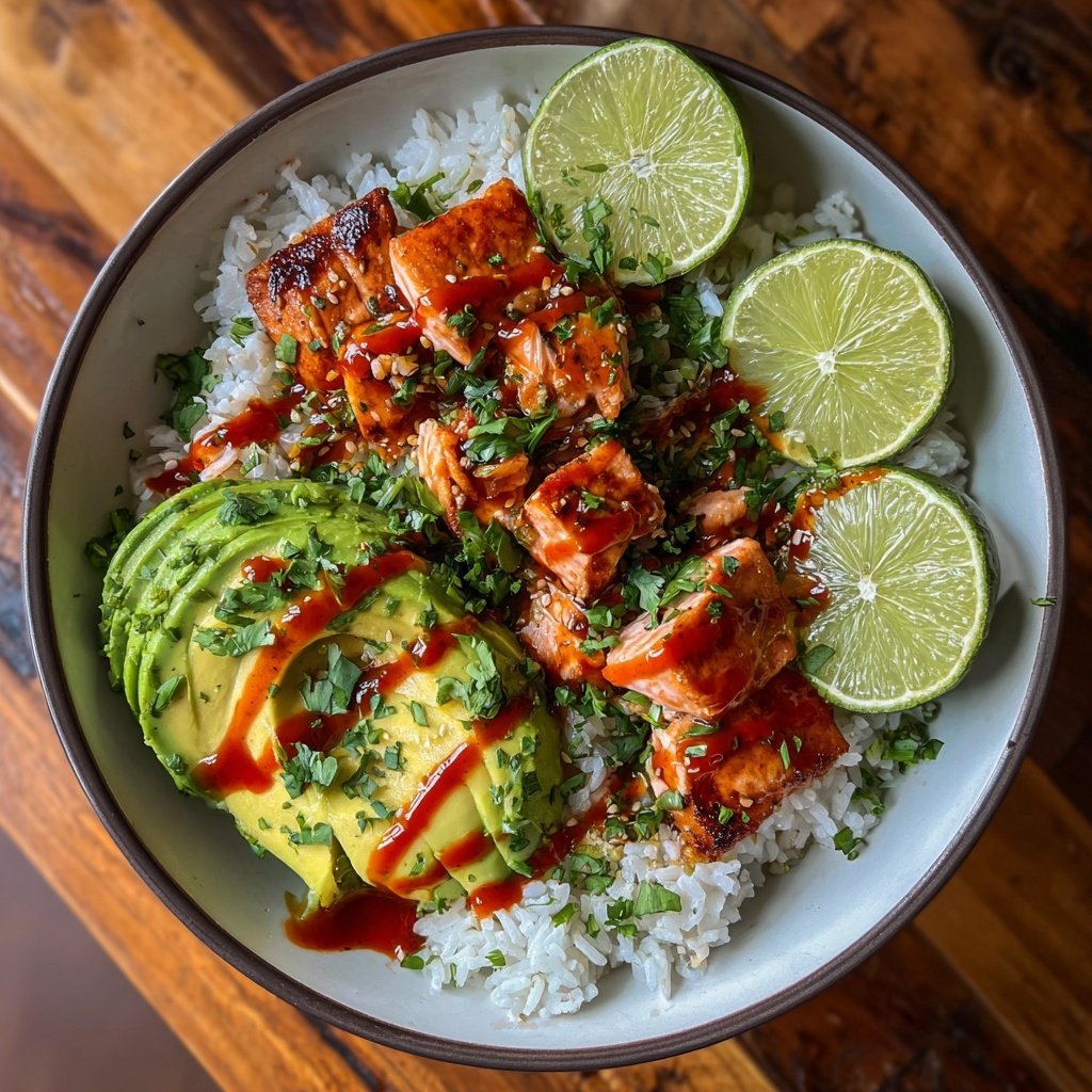 Spicy Sriracha Salmon Bowls