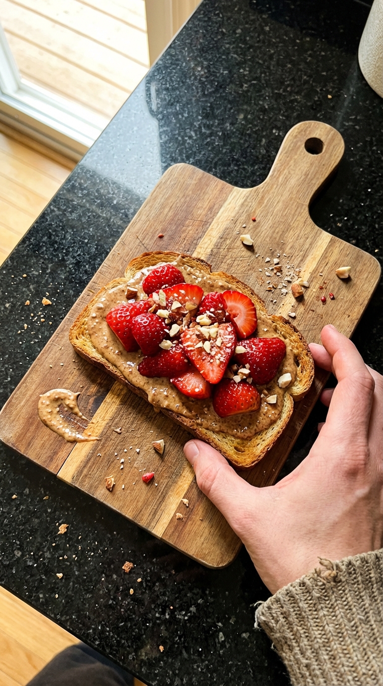 Strawberry Almond Butter Toast