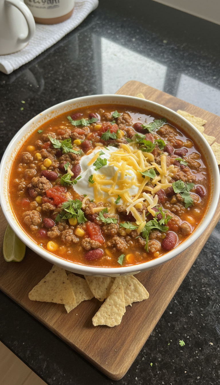 Classic Taco Soup with Beef