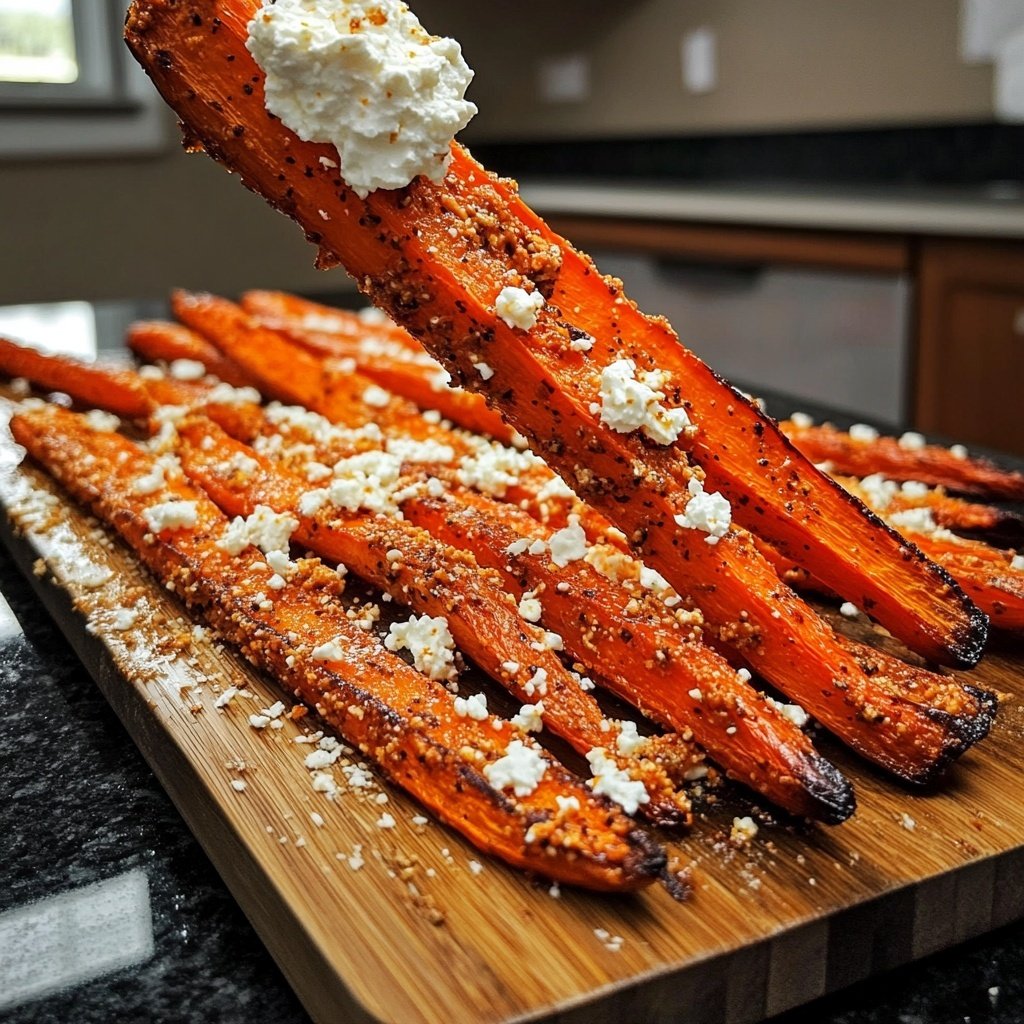 Roasted Carrots with Harissa and Whipped Feta
