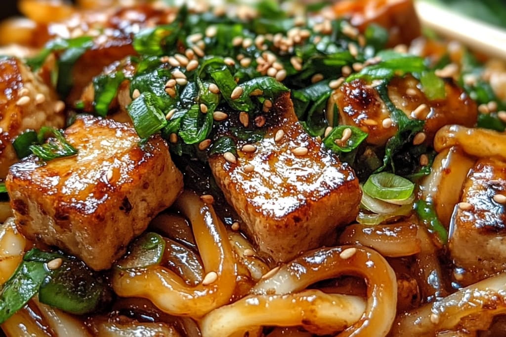 Sesame Yaki Udon Noodles with Tofu: An Amazing Ultimate Vegan Delight