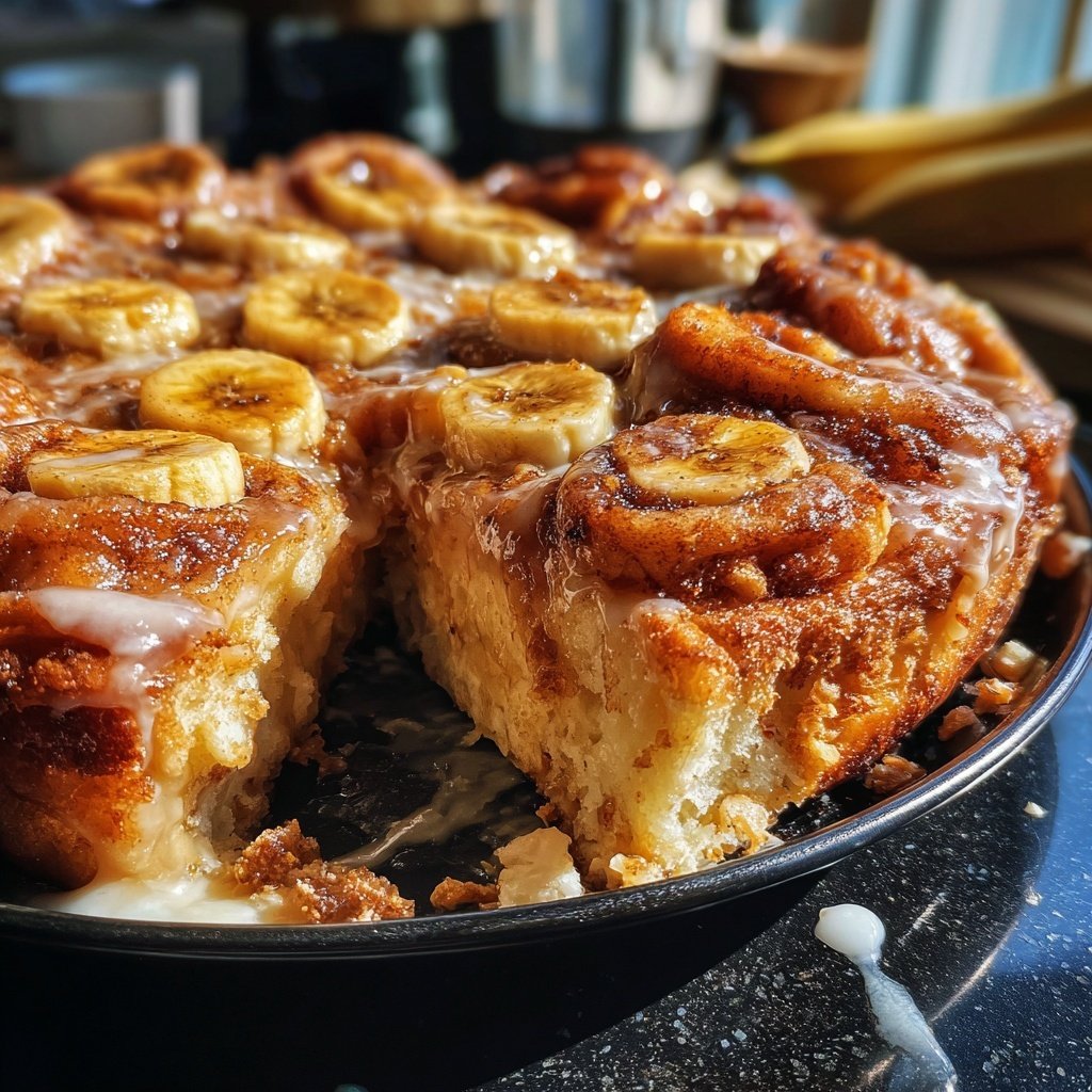 Banana Cinnamon Roll Casserole